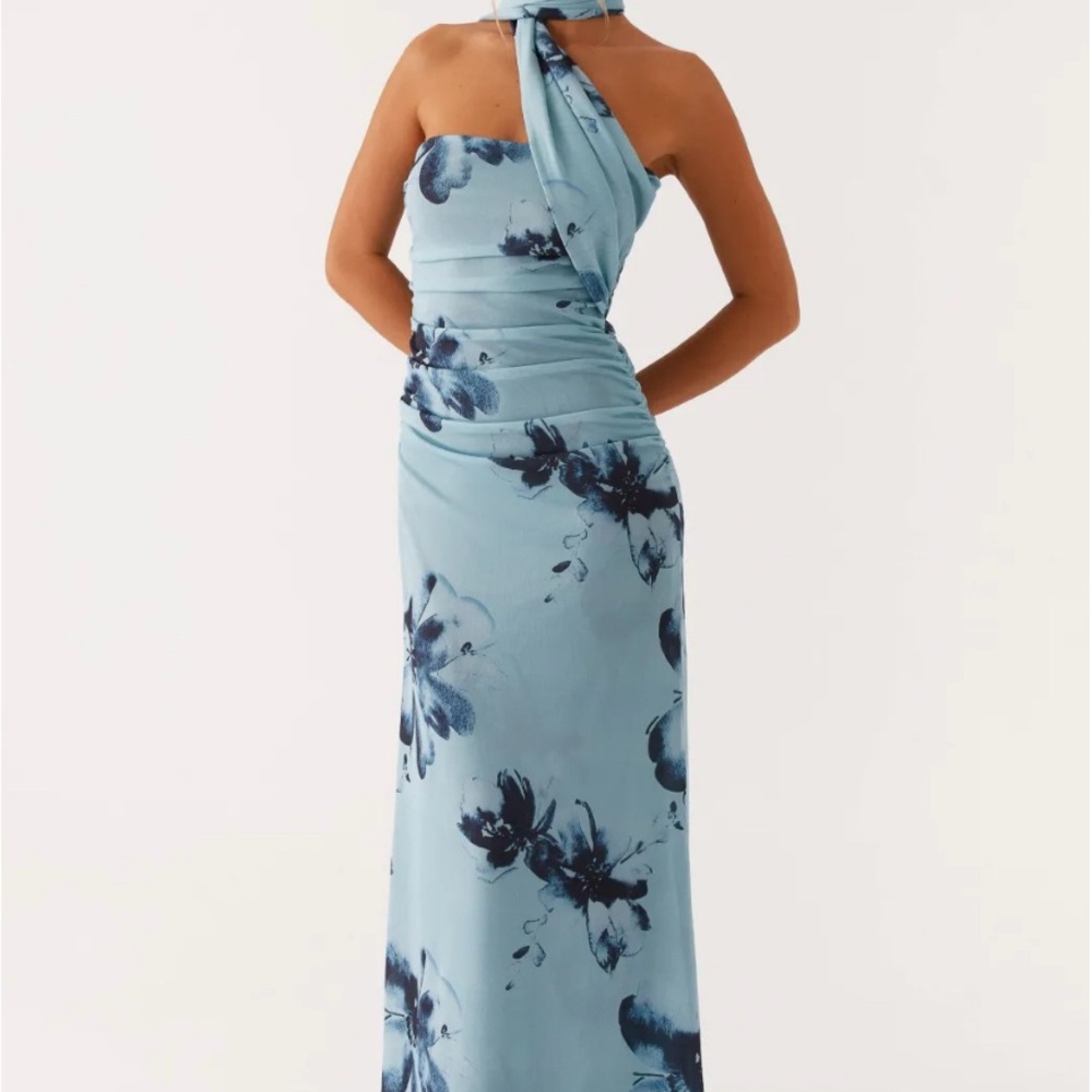 Peppermayo Teal and Navy Floral Maxi Dress
